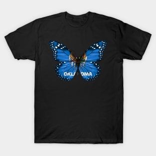 Oklahoma Flag Butterfly - Gift for Oklahoman From Oklahoma OK T-Shirt